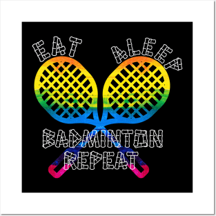 Eat Sleep Badminton Repeat Shirt, Funny Badminton Player Gift, Badminton Coach Shirt, Badminton Tee Posters and Art